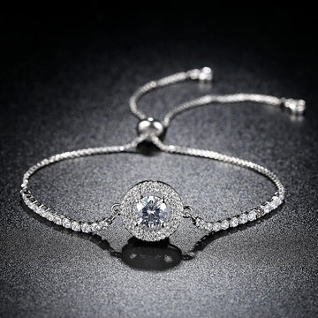 Brilliant New Trendy Halo Bracelet Bangle For Women - The Jewellery Supermarket